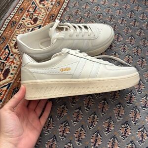 NWOT Gola Grand Slam White Leather Sneakers